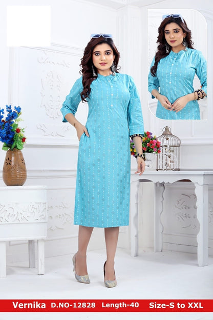 Vernika-A Zoya Rayon Knee Length Kurtis
