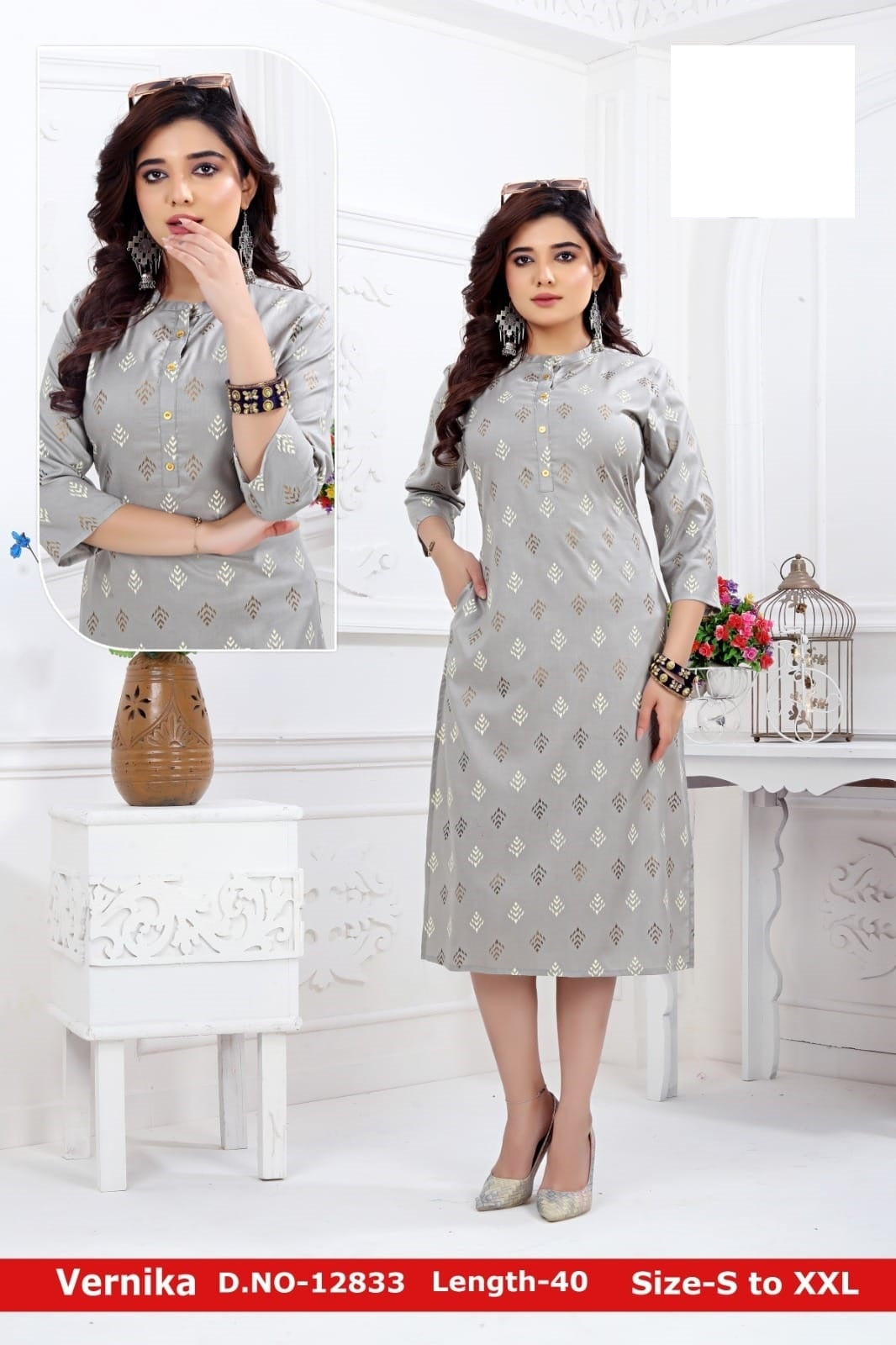Vernika-A Zoya Rayon Knee Length Kurtis