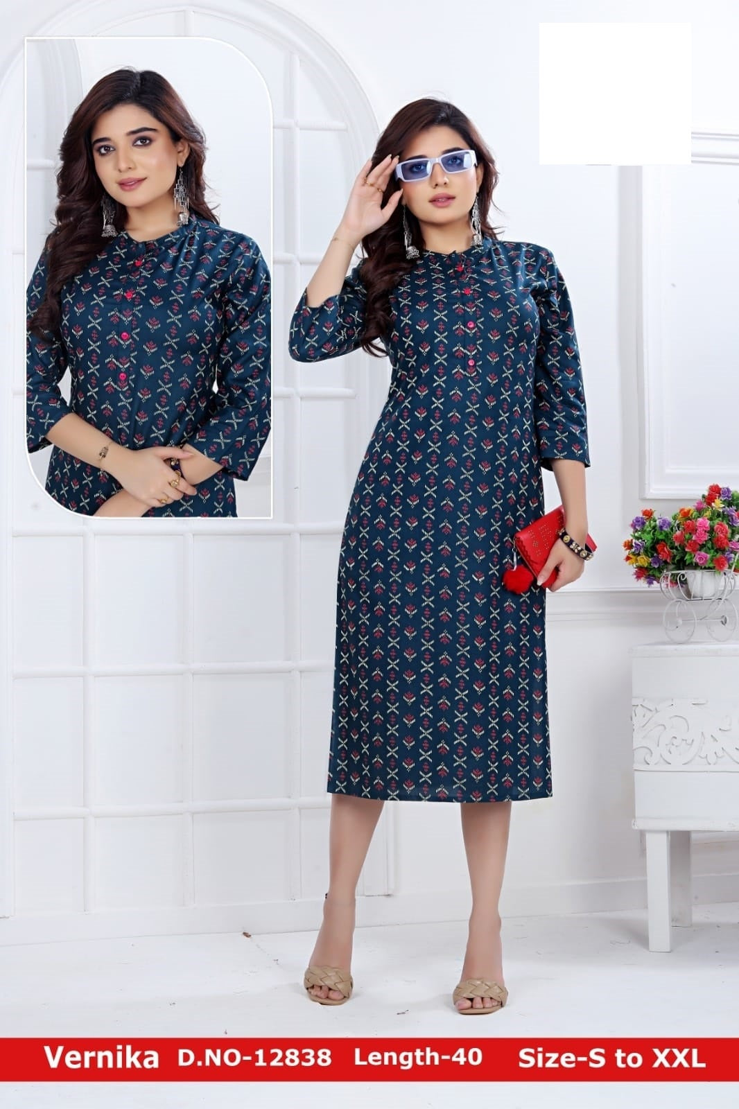 Vernika-A Zoya Rayon Knee Length Kurtis