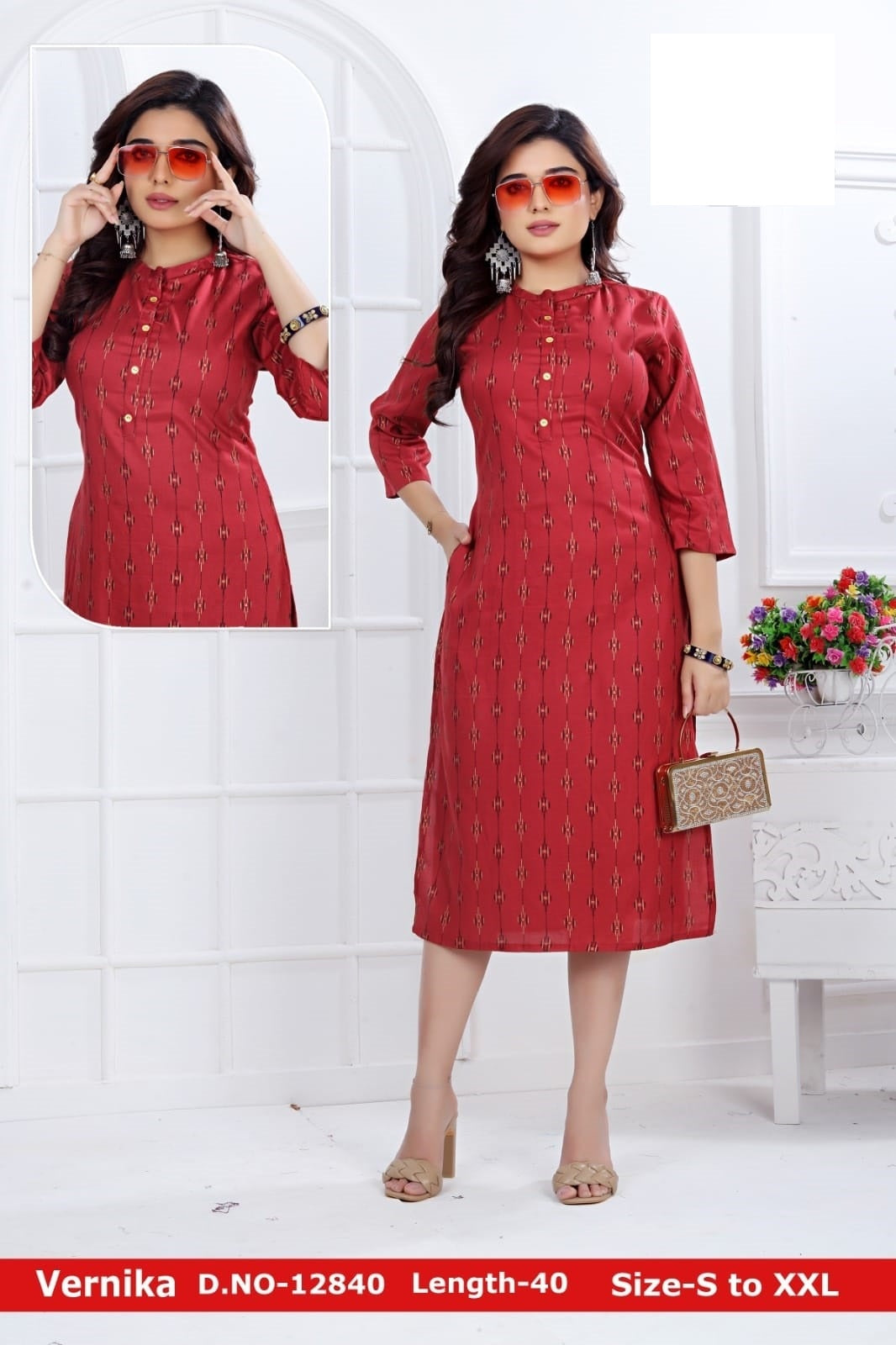 Vernika-A Zoya Rayon Knee Length Kurtis