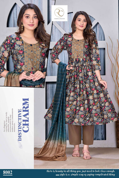 Videshi Ramdev Creation Modal Readymade Pant Style Suits