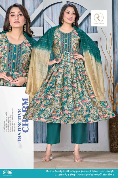 Videshi Ramdev Creation Modal Readymade Pant Style Suits