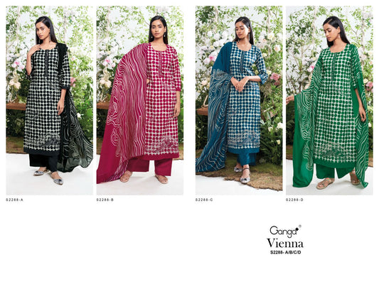 Vienna-2288 Ganga Premium Cotton Plazzo Style Suits