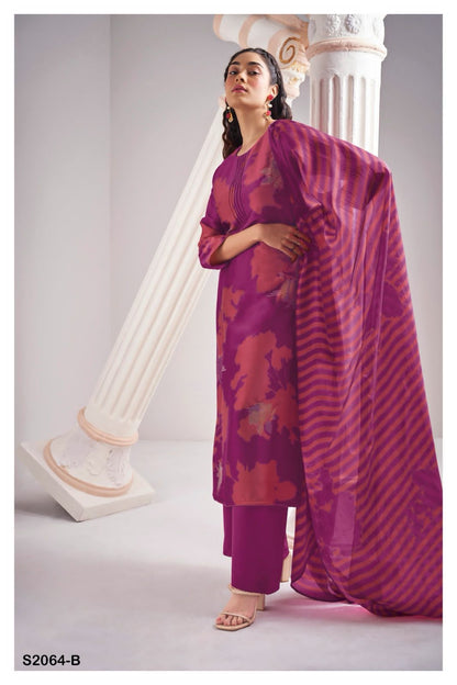 Villie 2064 Ganga Organza Plazzo Style Suits