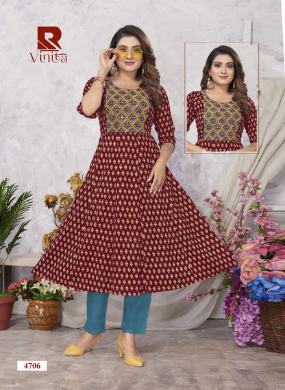 Vinita Raashi Rayon Anarkali Kurtis