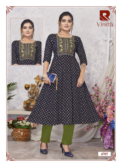 Vinita Raashi Rayon Anarkali Kurtis