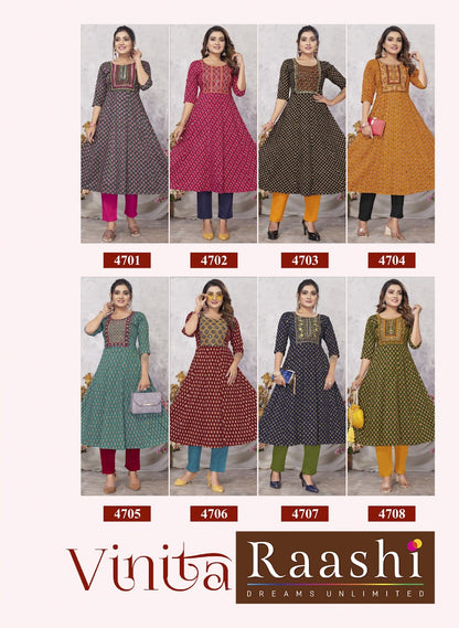 Vinita Raashi Rayon Anarkali Kurtis