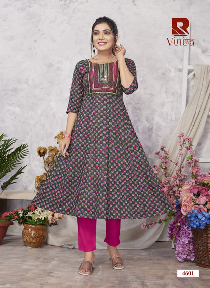 Vinita Raashi Rayon Anarkali Kurtis