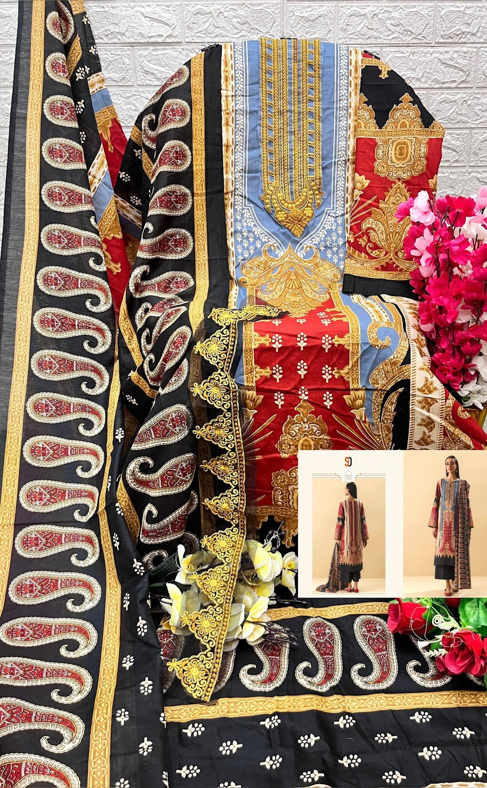 Vintage Vol 12 Shraddha Designer Lawn Cotton Pakistani Patch Work Suits