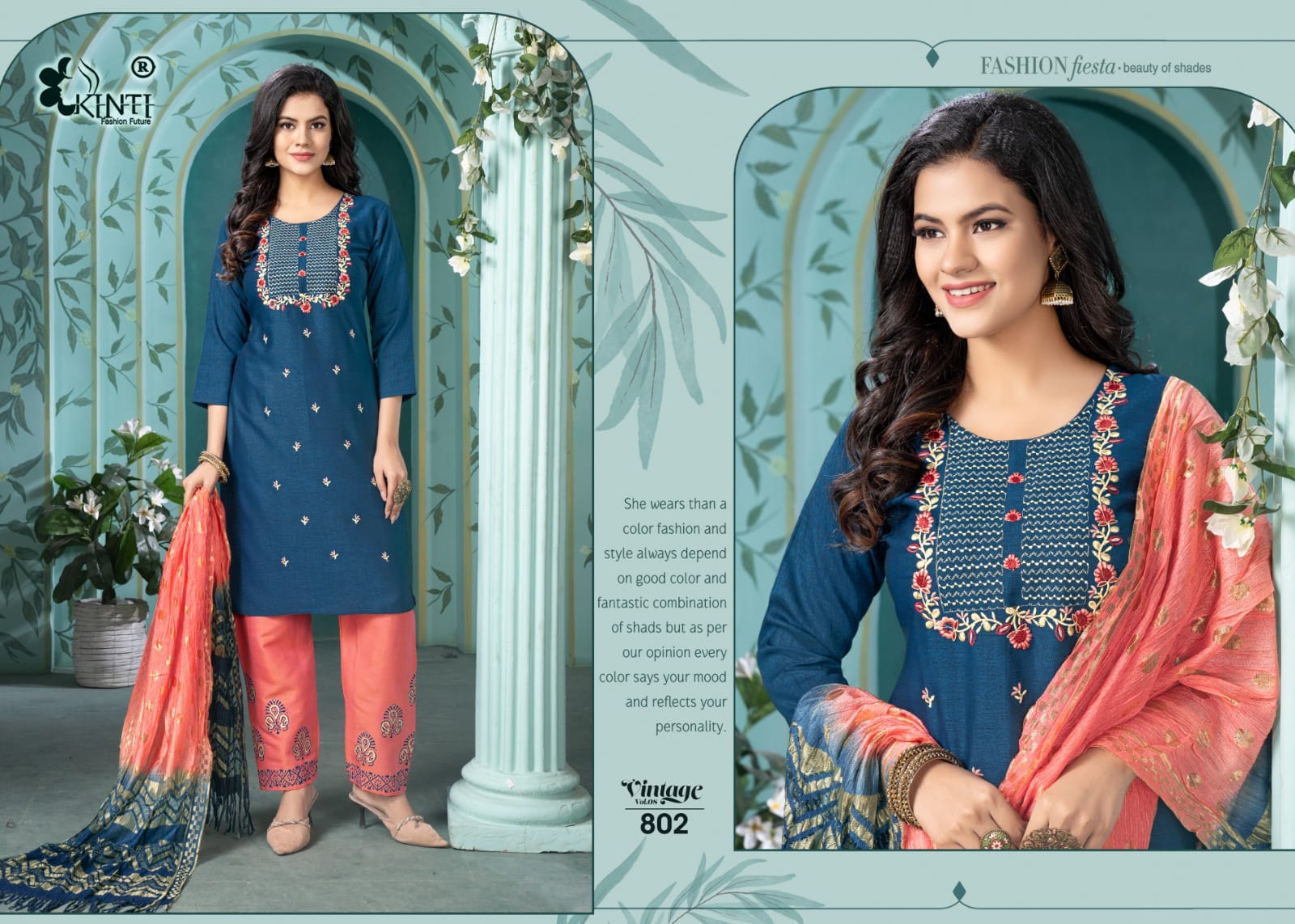 Vintage Vol 8 Kinti Rayon Readymade Pant Style Suits