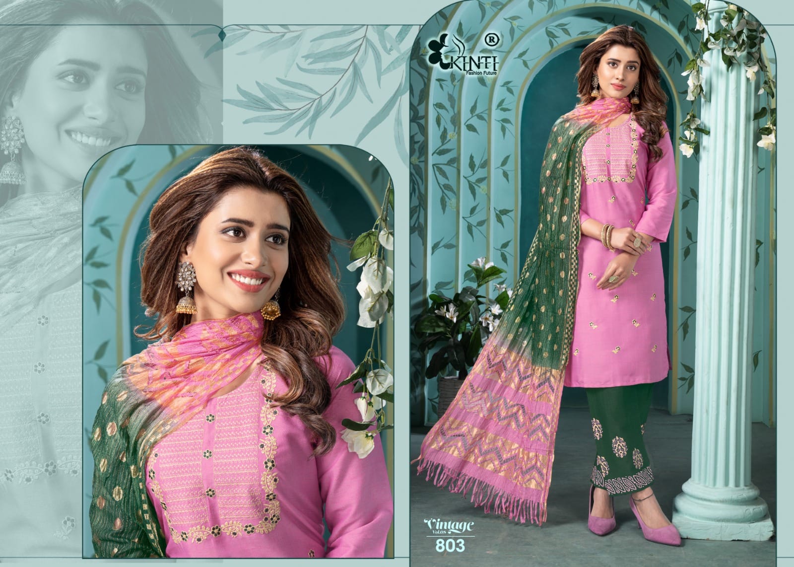 Vintage Vol 8 Kinti Rayon Readymade Pant Style Suits