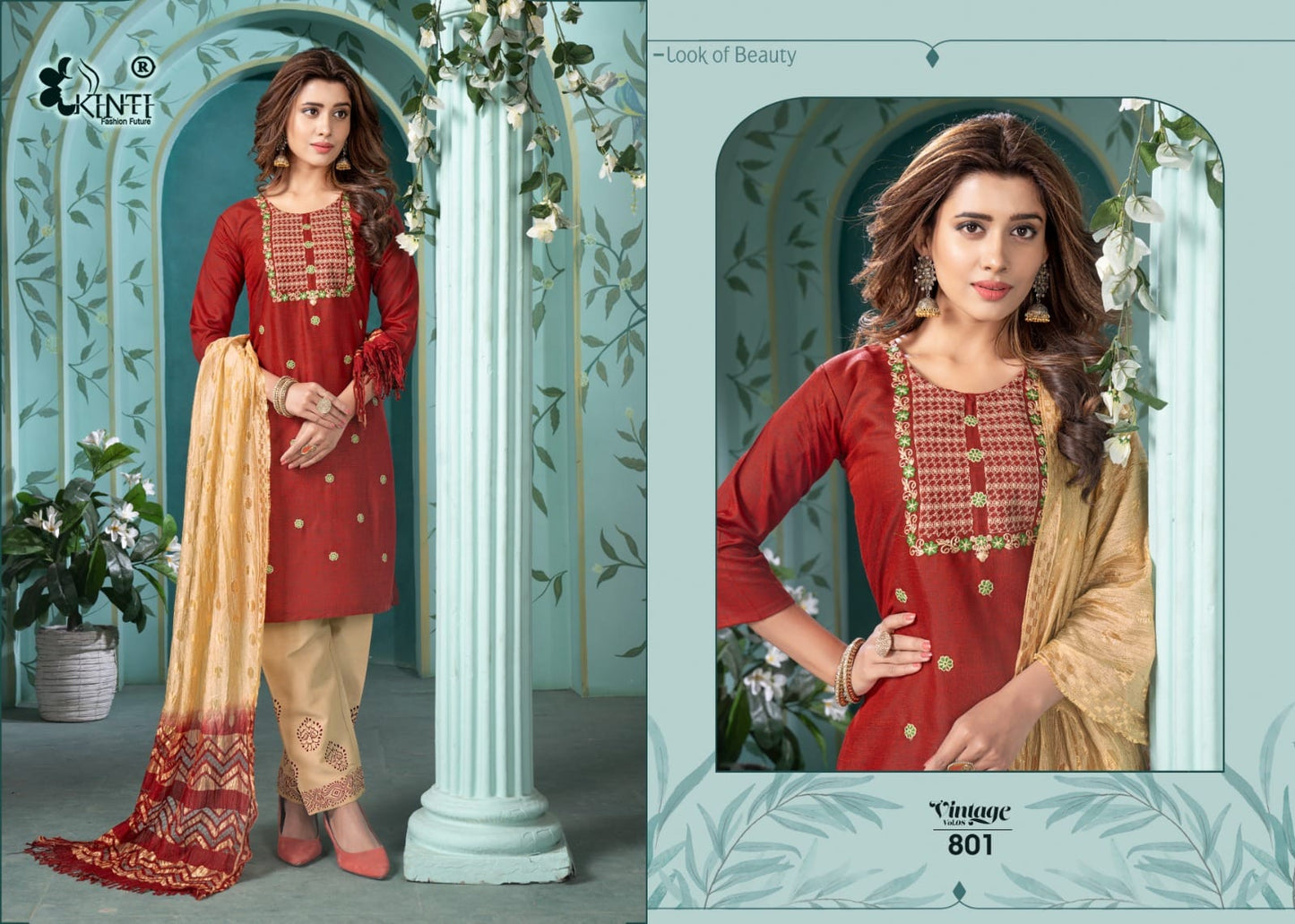 Vintage Vol 8 Kinti Rayon Readymade Pant Style Suits