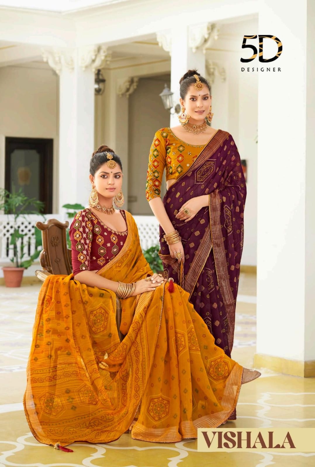 Vishala 5D Designer Chiffon Sarees