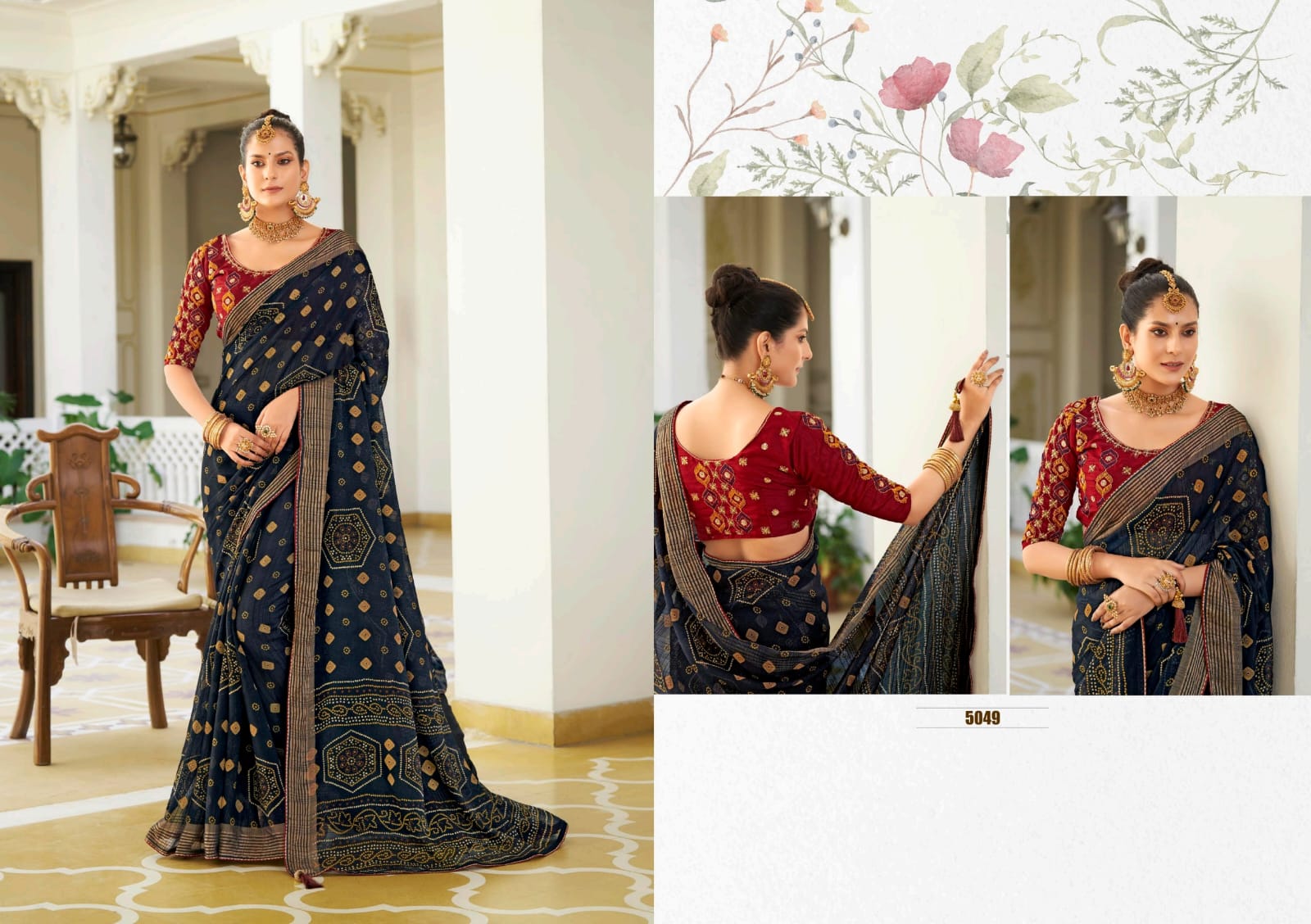 Vishala 5D Designer Chiffon Sarees