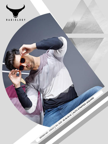 Vno-Bk-R-235/23 Radiology Jacquard Mens Tshirts