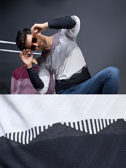 Vno-Bk-R-235/23 Radiology Jacquard Mens Tshirts