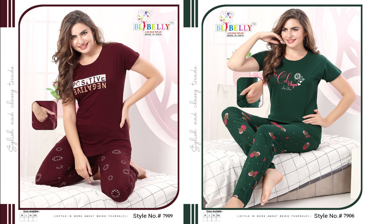 Vol-518 Belly Hosiery Sinker Pyjama Night Suits