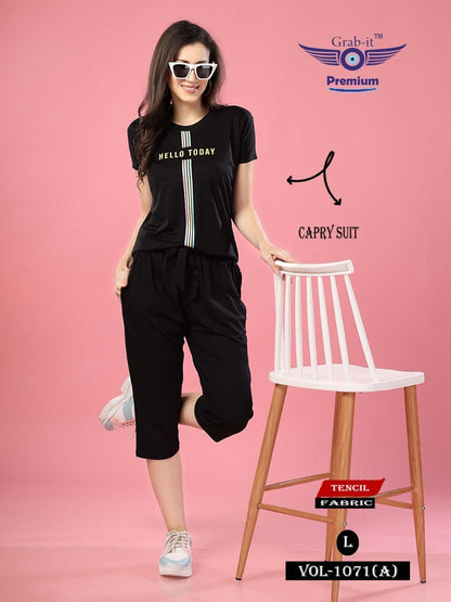 Vol 1071 A Grab It Tencil Capri Night Suits
