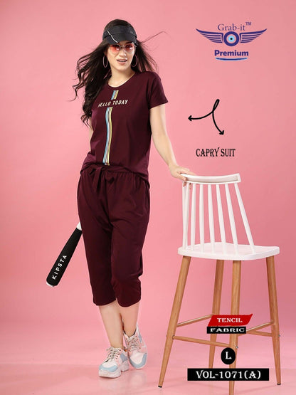 Vol 1071 A Grab It Tencil Capri Night Suits