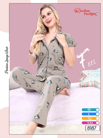 Vol 1101 Ruchee Fashion Collar Night Suits