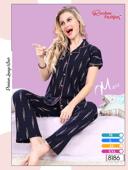 Vol 1101 Ruchee Fashion Collar Night Suits