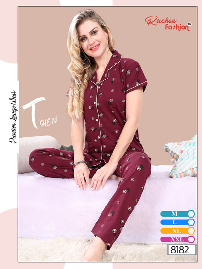 Vol 1101 Ruchee Fashion Collar Night Suits