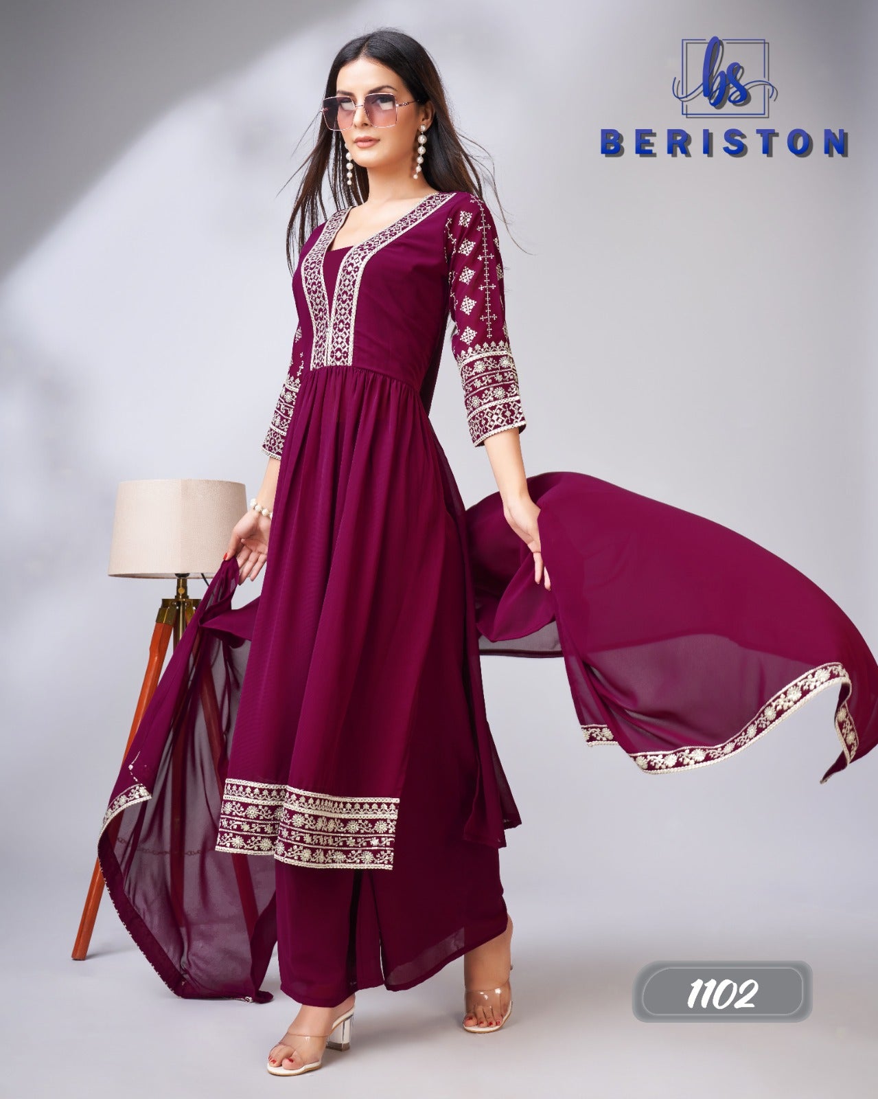 Vol 11 Beriston Georgette Readymade Plazzo Style Suits