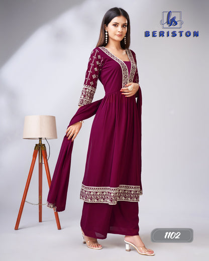 Vol 11 Beriston Georgette Readymade Plazzo Style Suits