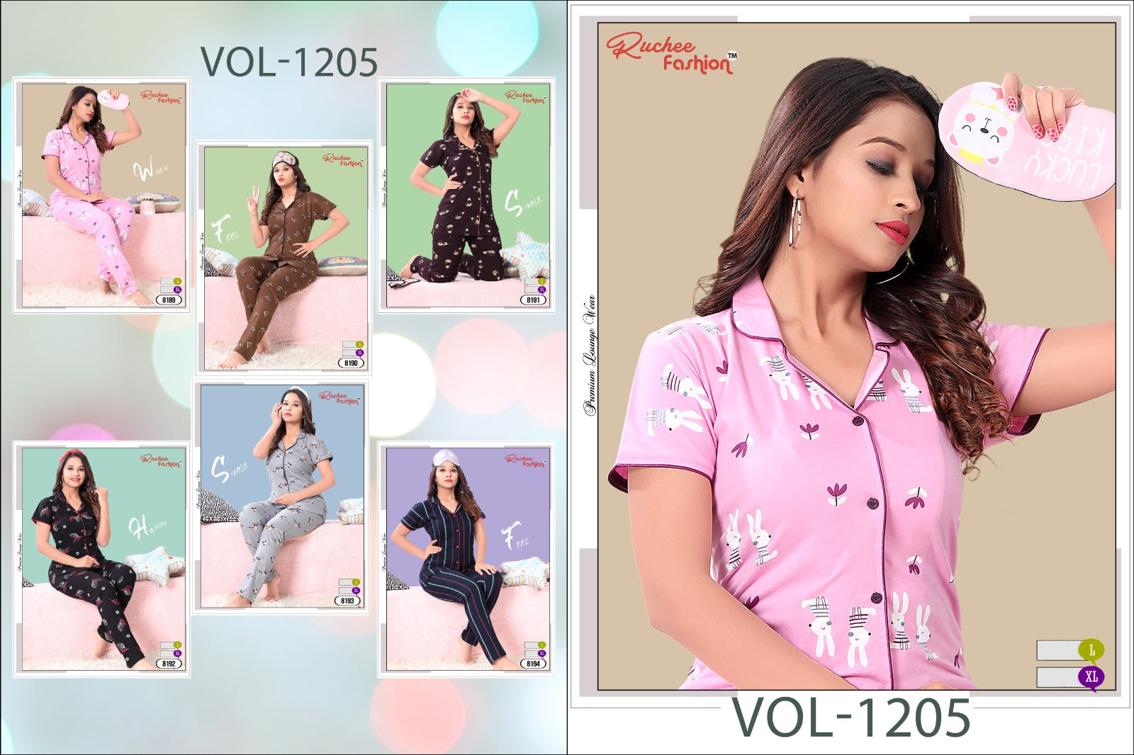 Vol 1205 Ruchee Fashion Sinker Collar Night Suits – Kavya Style Plus