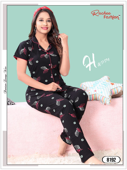 Vol 1205 Ruchee Fashion Sinker Collar Night Suits