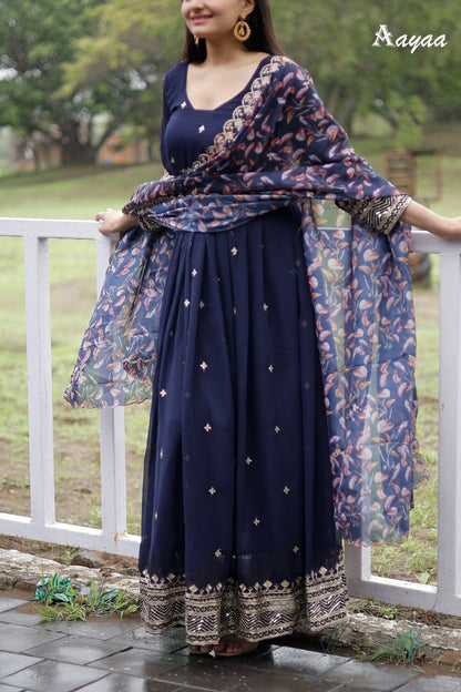 Vol 14 Aayaa Georgette Gown Dupatta Set