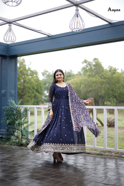 Vol 14 Aayaa Georgette Gown Dupatta Set
