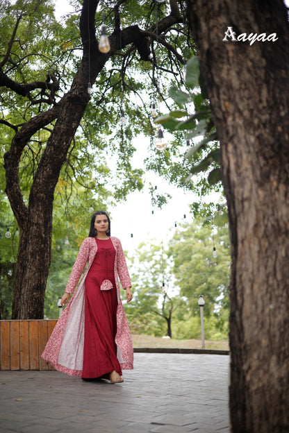 Vol 15-With Shrug Aayaa Rayon One Piece Gown