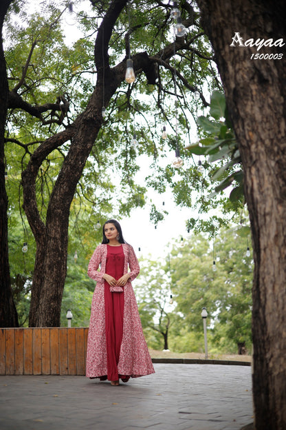 Vol 15-With Shrug Aayaa Rayon One Piece Gown