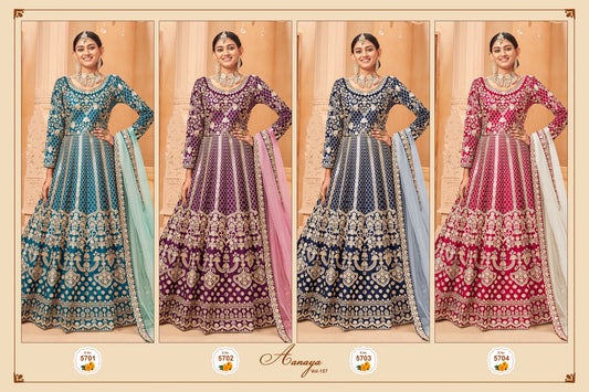 Vol 157 Aanaya Art Silk Pakistani Salwar Suits
