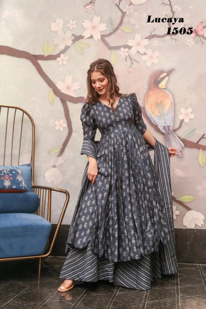 Vol 15 Lucaya Muslin Readymade Plazzo Style Suits