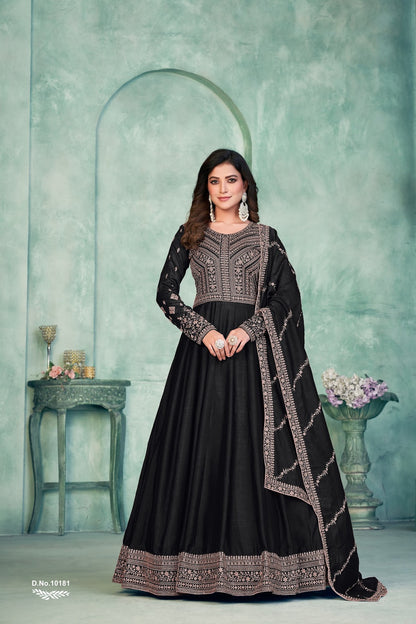 Vol 18 Anjubaa Silk Anarkali Salwar Suits
