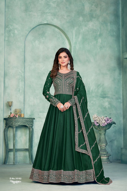 Vol 18 Anjubaa Silk Anarkali Salwar Suits