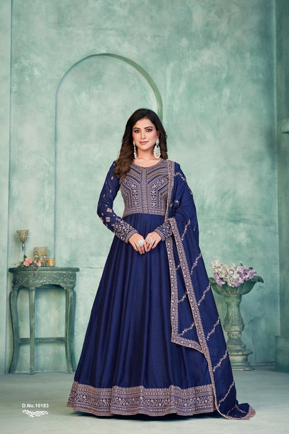 Vol 18 Anjubaa Silk Anarkali Salwar Suits