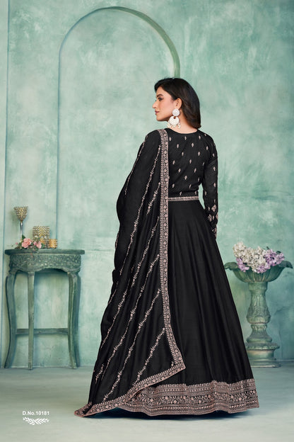 Vol 18 Anjubaa Silk Anarkali Salwar Suits