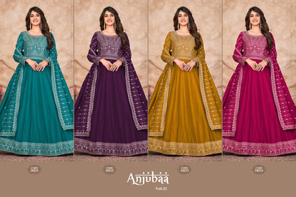 Vol 21 Anjubaa Art Silk Anarkali Salwar Suits
