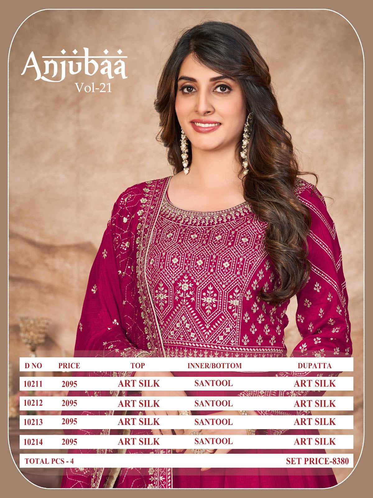 Vol 21 Anjubaa Art Silk Anarkali Salwar Suits