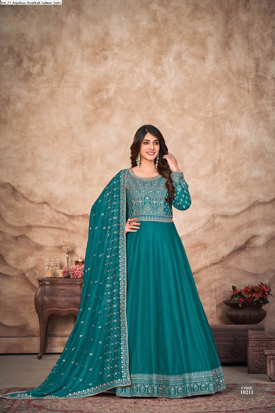 Vol 21 Anjubaa Art Silk Anarkali Salwar Suits