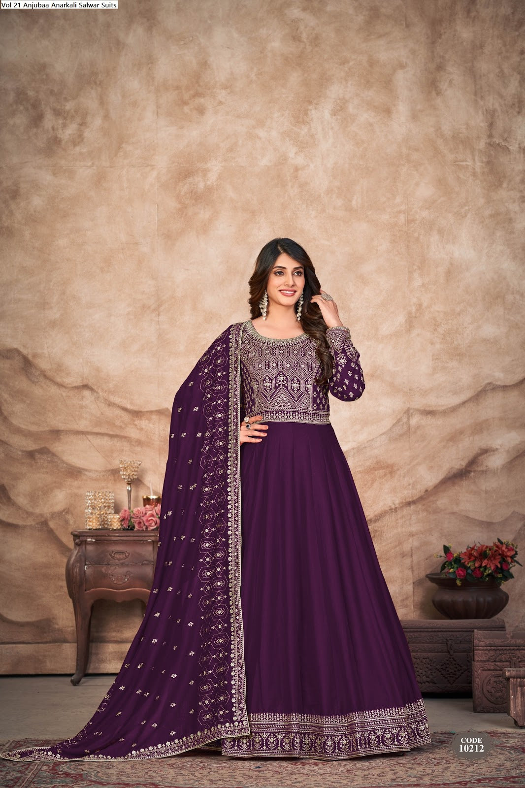 Vol 21 Anjubaa Art Silk Anarkali Salwar Suits