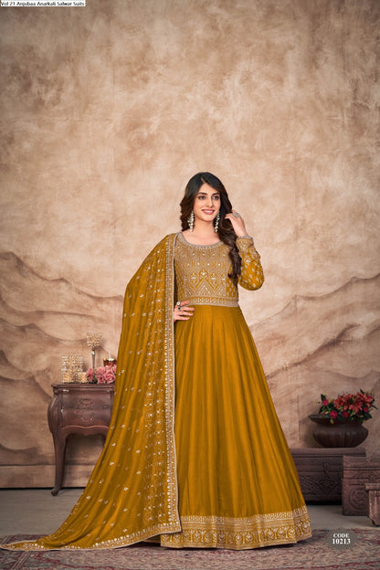 Vol 21 Anjubaa Art Silk Anarkali Salwar Suits