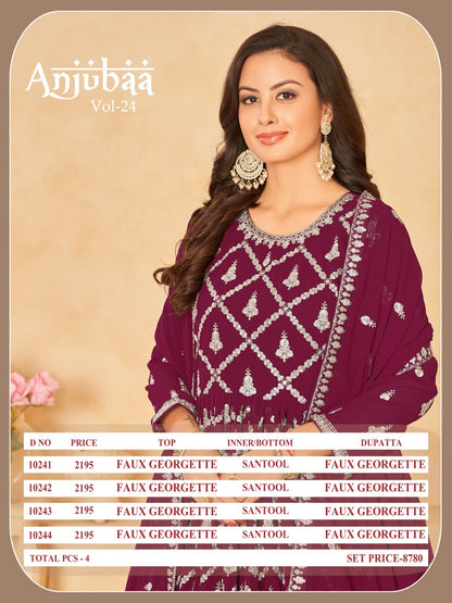Vol 24 Anjubaa Georgette Anarkali Salwar Suits