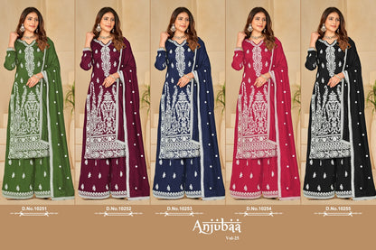 Vol 25 Anjubaa Art Silk Plazzo Style Suits
