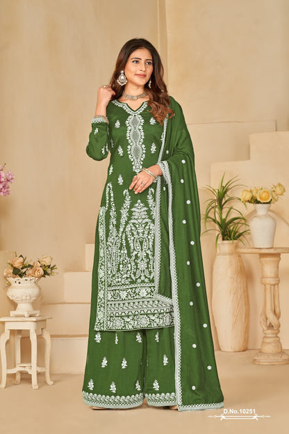 Vol 25 Anjubaa Art Silk Plazzo Style Suits