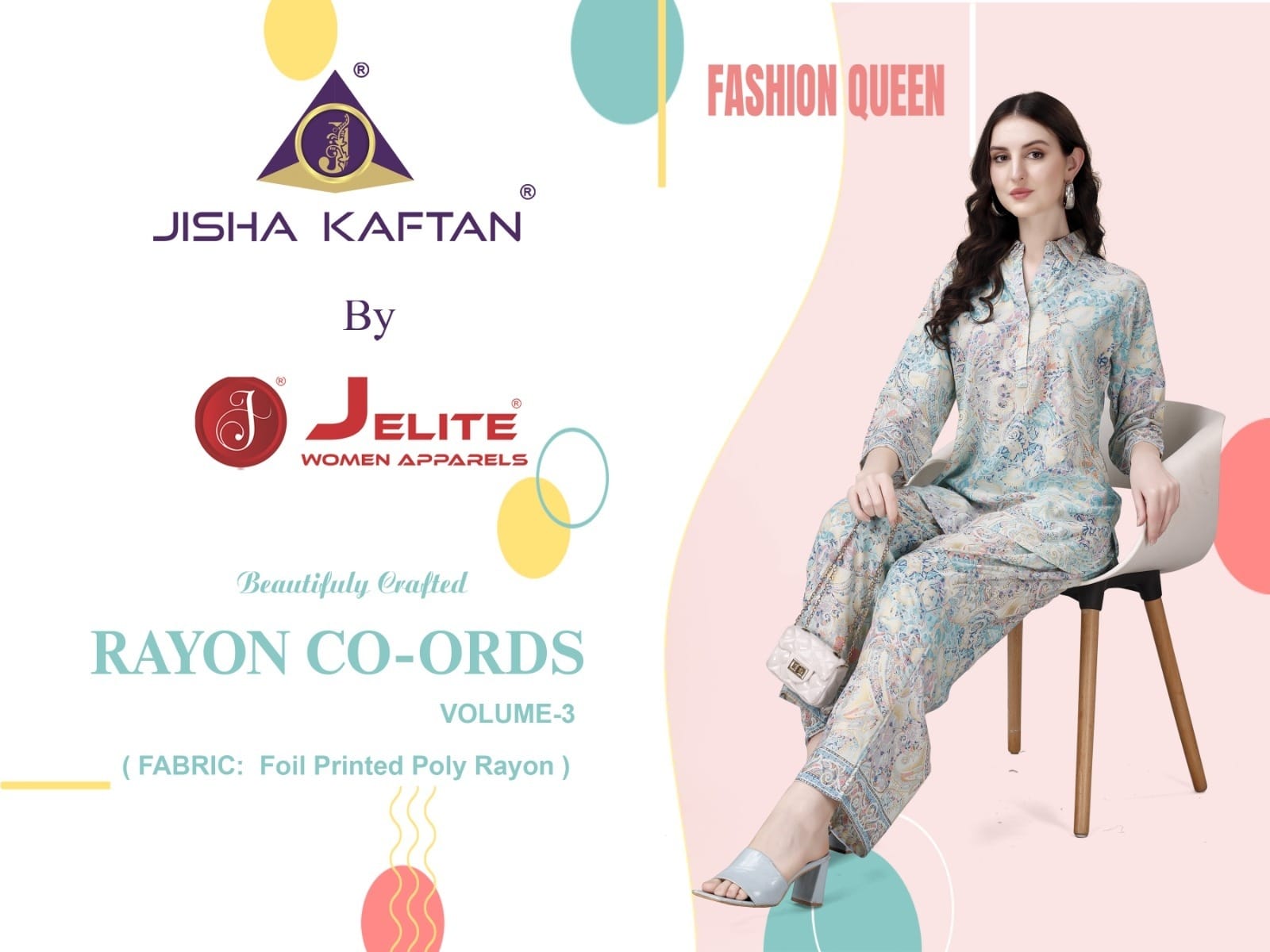 Vol 3-Colours Jelite Rayon Co Ord Set