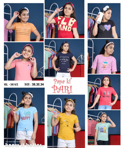 Vol 341 Papa Ki Pari Cotton Girls Tshirt